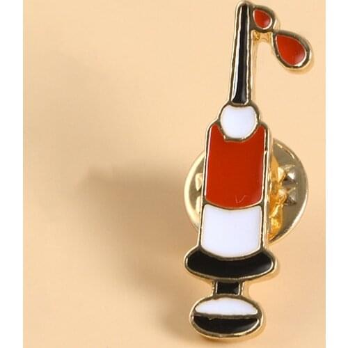High Quality injection syringe Brooches Doctor Nurse Brooch Medical Jewelry Enamel Pin Denim Jackets Collar Badge Pins Button
