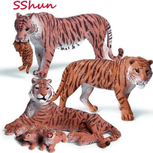 Childrens simulation static solid wild animal model red tiger cub male tiger tiger suit hand-made toy