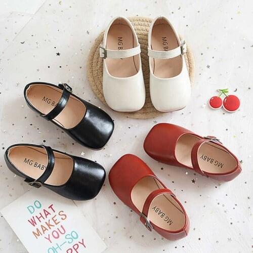 Kids Shoes Girls Mary Janes Shoes For Baby Child Leather Shoes Boys Black Flats White Brown Casual Shoes Non-slip Toddlers