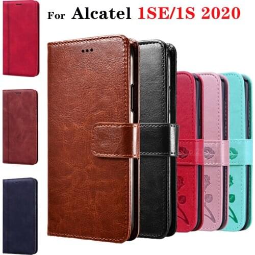 For Alcatel 1SE 5030F 5030U 2020 Smart Premium Leather 3D Pattern Case For Alcatel 1S 5028Y 5024D Flip Wallet Cover Funda Cases