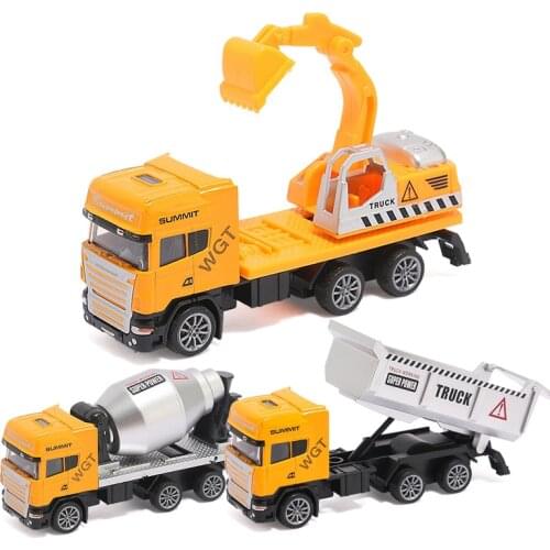 30 Kinds Alloy Excavator Mixer Truck Model 1:64 Scale Pull Back Diecasts Toys Vehicle Transport Engineering Car Toy for Boy S023