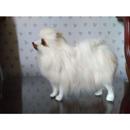 Simulation dog Pomeranian model 23x9x20cm polyethylene & furry furs dog handicraft,home decoration Xmas gift e314