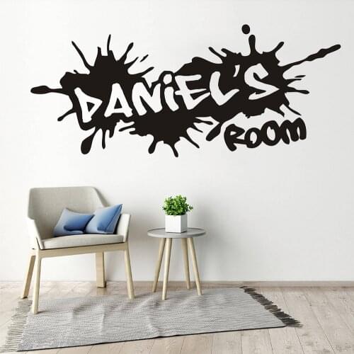 Custom Name Graffiti Street Culture Wall Sticker Boy Room Nursery Personalized Name Wall Decal Bedroom Vinyl Decor PW493