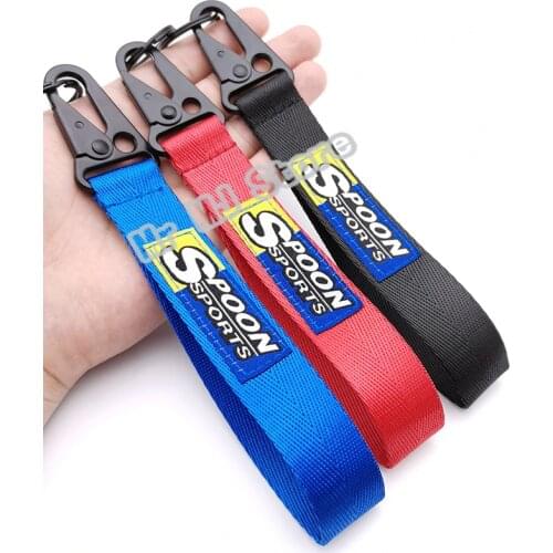 JDM Racing Rock Fashion SPOON TYPE-R Tags Keychain Embroidery motorcycle auto keyring For HONDA CIVIC Accord car accessories