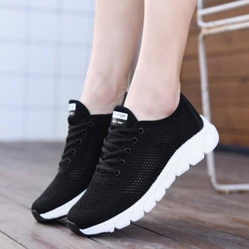 Womens shoes sneakers summer wild leisure outdoor running sports comfortable mesh breathable non-slip elastic vulcanized shoes