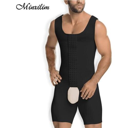 Minxilim One-piece Waist Slimming Butt lifting Body Shaper Trainers Bodysuit Body Shaper Sauna Suit Abdomen Men Body Slimming