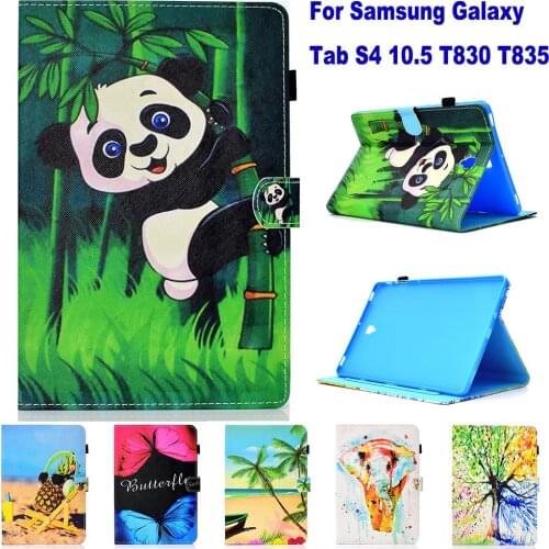 Fashion Pattern Tablet PC Wallet Card Slot Case for Samsung Galaxy Tab S4 10.5 T830 T835 Case Stand Flip Cover coque para capa
