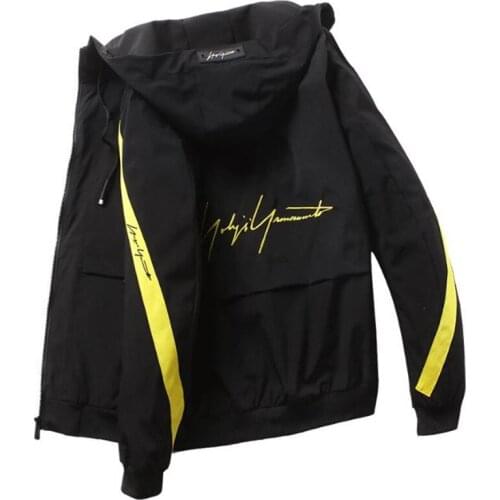 Spring and autumn hooded jacket male casual street slim windbreaker jacket high quality authentic mens clothing coat