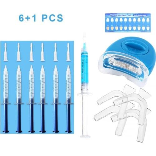 Teeth Whitening Kit Tooth Whitener Gel Strips Mouth Guard Contrast Card Set Dental Desensitizing Gel Care Accessories 7pcs