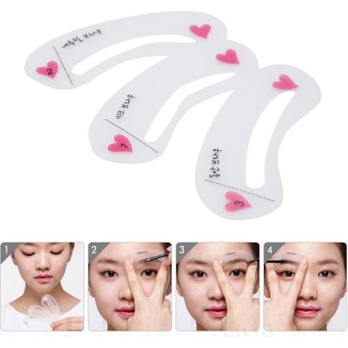 Eyebrow Stencil Set Professional Grooming Shaper Template Makeup Tools Stickers Eyebrow Styling Women Beauty DIY Cosmetic 3pcs