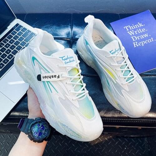 2021 Summer New Trend Hong Kong Style Running Shock Absorbing Shoes All-match Fashion Mesh Comfortable Breathable Sports Shoes