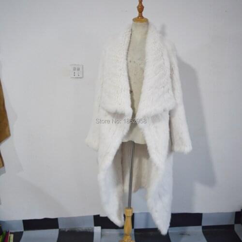 2019 Newest Arrival SJ459-03 Long Length 105cm Bridal White Big Fur Cape Jacket