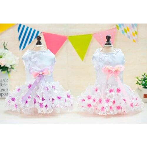 New Dogbaby Spring Summer Pet Dog Satin Party Dress Clothes From S to XL Cheap Puppy Dogs Dress