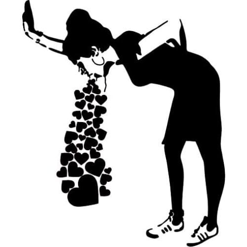 Full of Love Work Hard Art Design Zero Defect Fashion Stickers Pvc High Quality Personality Stickers Black/white, 10cm*13cm