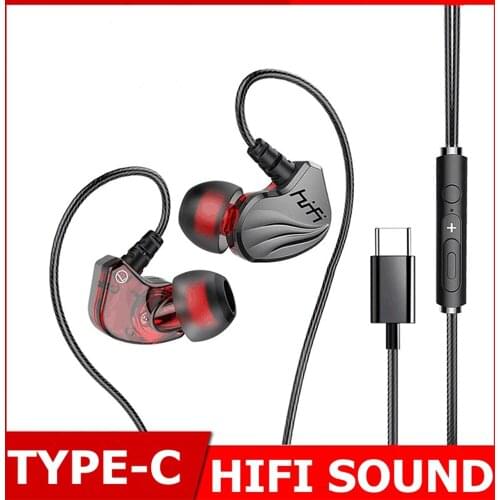 Wired Gaming Headphones Stereo headset with microphone Wire control Type-C In-Ear HIFI headsets PC/notebook wired Earphones