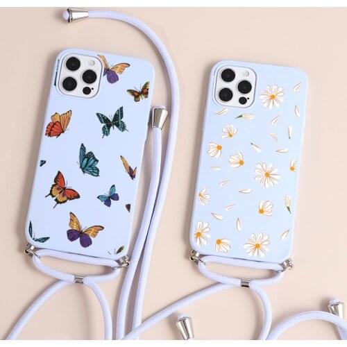 Strap Cord Chain Phone Tape Necklace Lanyard Mobile Phone Case for Huawei P30 P20 P40 Lite P Smart Z P30 Pro Honor 10i 8X Shell