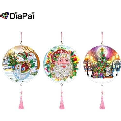 DiaPai Christmas Diamond Painting 5d Cartoon Special Shaped Diamond Embroidery With Frame Art Kits Decorations Home Gift