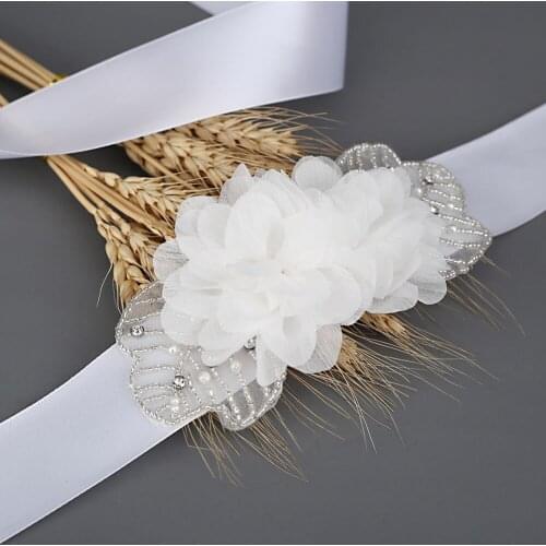 Wedding Sash Bridal Crystal Rhinestone Braided Wedding Dress Sash Belt Black stone white Ribbon Handmade Formal