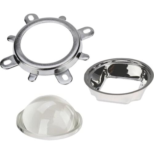 44mm LED Glass Lens 60 Degree 120 Degree + 50mm Reflector Collimator + Fixed Bracket For 20W 30W 50W 100W COB High Power Chip