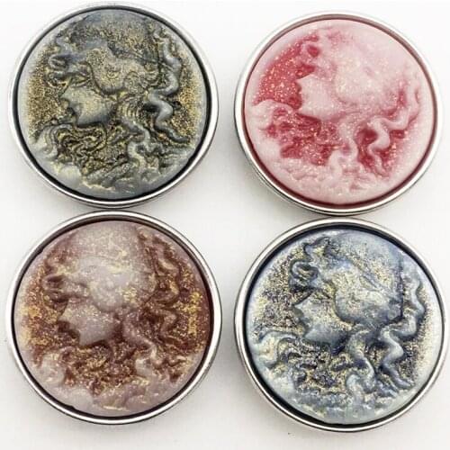 SZ372 Retro head Resin snaps button for snap jewelry good quality