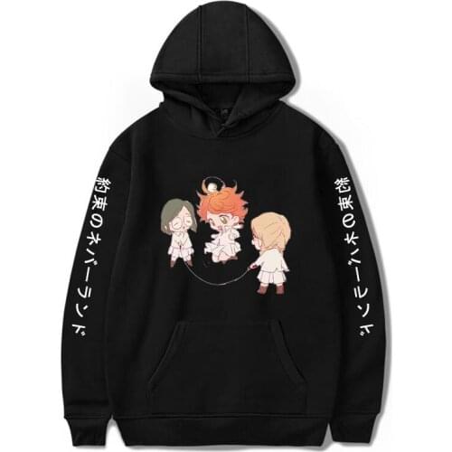 Promised Neverland Hoodie Anime Fashion Print Student Loose leisure Sweatshirts Hooded Long Sleeve casual Warm Unisex Pullovers