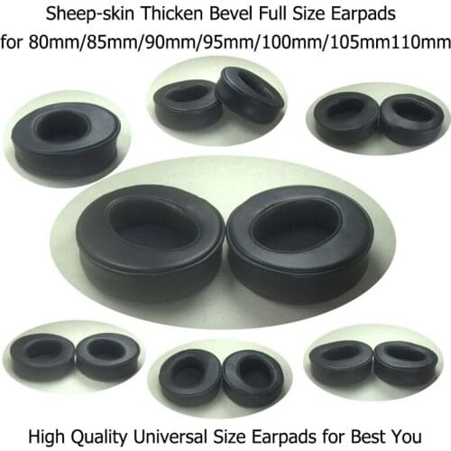Universal Bevel Sheepskin Ear Pads Thicken Cancel Sound Soft Round Slow Rebound Earpads for 80/85/90/95/100/105/110mm Model