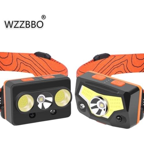 XPG+COB Headlight USB Charging Strong Light Small Headlight with Hook Magnet Waist Light Running Sensor Headlight