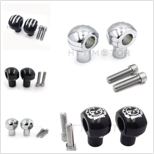 Aftermarket free shipping motorcycle parts Gear Skull 25mm Handlebar Riser For Harley davidson Dyna Sporster Cruiser Chopper bla