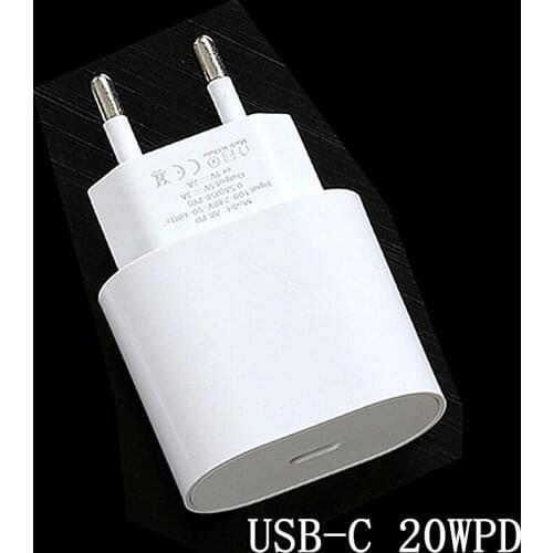 20W PD USB-C Power Adapter Charger EU Plug 18W Fast Charger for iPhone 11 12 mini pro max 13 8 plus X XS SE 2020 IPOD IPAD