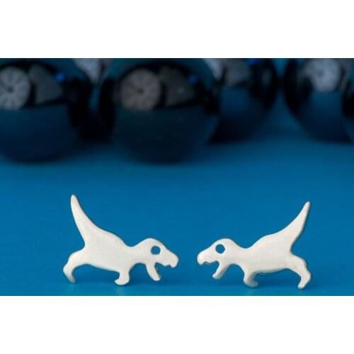 Cute T-Rex Tyrannosaurus Animal Earring Lovely Dinosaur Jurassic Stud Earrings for Women Party Gift