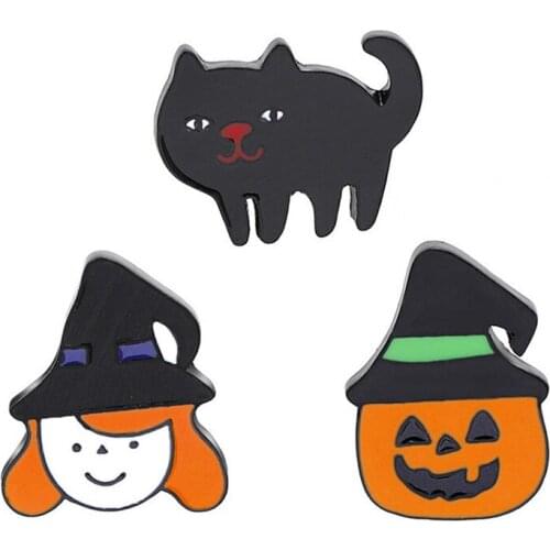Halloween Badges pins Brooch black jewellery Brooches for women Metal badges Souvenirs and gifts Brooches clothing accessories