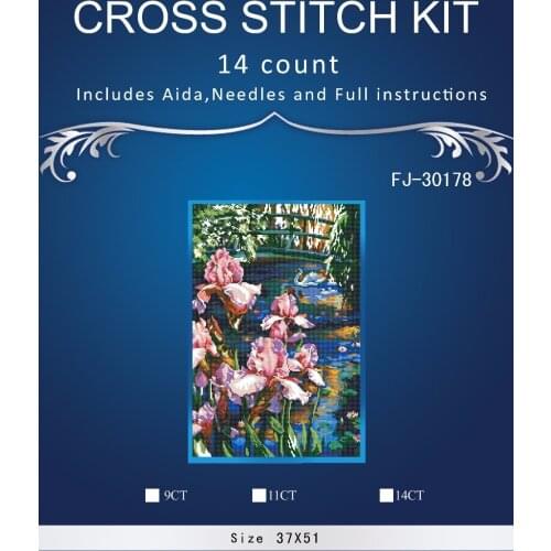 Gold Collection Counted Cross Stitch Kit Iris and Swan in the Lake Pond Flower dim 70-35264 3526