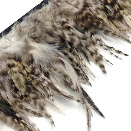 10Meters Natural Rooster Pheasant Feathers Trims Fringe Skirt/dress chicken feather trim Fringe decor Feathers for Crafts Plumas