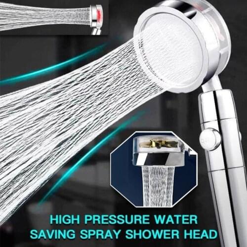 2021 High Pressure Shower Head 360°Rotation Propeller Showerhead Portable Plastic Saving Water Shower Heads For Bathroom