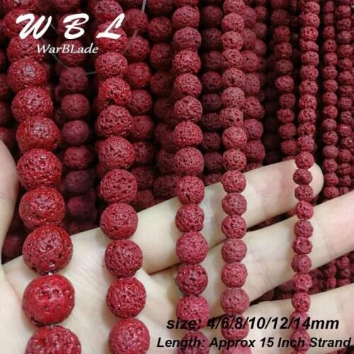 4-14mm Natural Volcanic Stone Beads Blue Green Rock Lava Round Loose Stone Beads For DIY Necklace Bracelet Jewelry Making Wbl