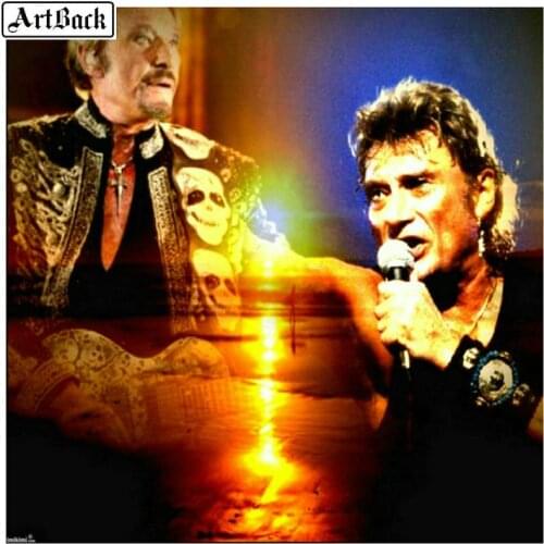 5d diamond painting "johnny hallyday" home decoration full round picture 5d diy diamond mosaic full square French singer