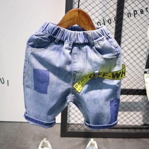 Boys pants childrens denim clothes new summer boys shorts knee length leggings big kids casual 100% cotton capris trousers