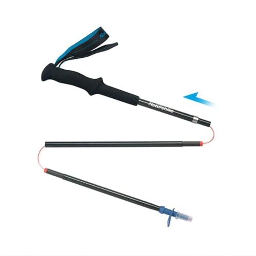 Naturehike Four-Section Trekking Pole Ultralight Hiking Stick Climbing Carbon Fiber Walking Stick Folding Strong
