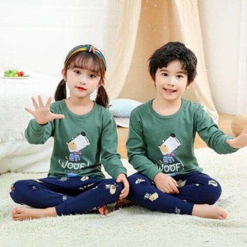 New Baby Girls Clothes Kids Pyjama Sets Autumn Winter Children Cotton Sleepwear Nightwear Long Sleeve Pajamas For Boys 2-13Year