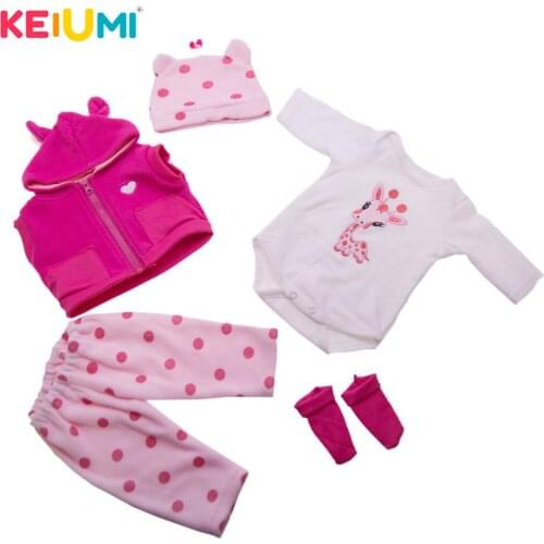 KEIUMI Lovely 5 Pcs Doll Clothes For 17-18 Inch Reborn Doll Accessories For Kid Reborn Doll Babiess Birthday Gift
