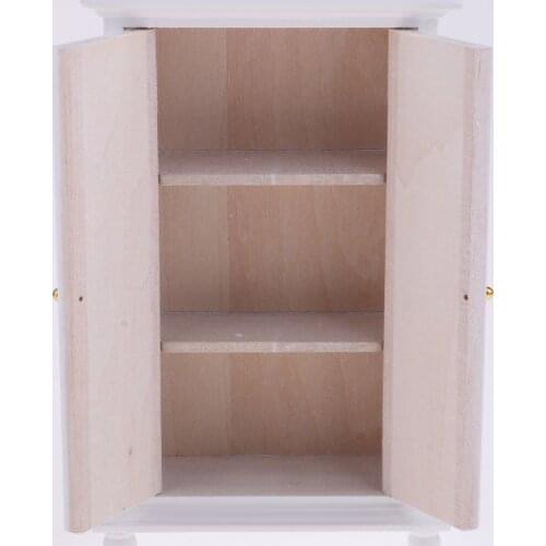 European Style 1/12 Dollhouse Miniature Furniture Wooden Multifunctional Cabinet Wardrobe Furniture Mode Foe dollhouse decor