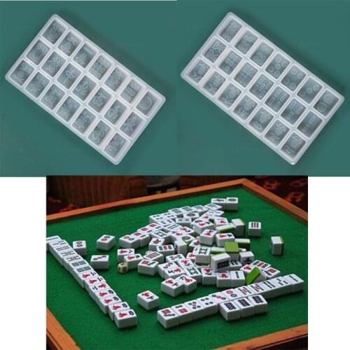 New DIY Crystal Epoxy Mold Making Mahjong Machine Large Character 42 Mahjong Silicone Mold Wholesale