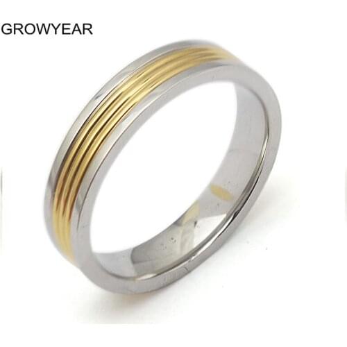 5mm Width Gold Silver Color Wedding Rings For Men And Women Stainless Steel Fashion Jewelry Size 4 6 7 8 9 10 11 12