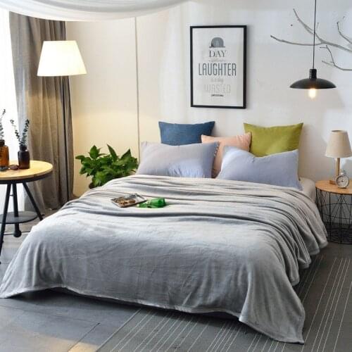 Winter warm Solid color coral fleece blanket, home sofa bed blanket warm fluff blanket Big size Christmas decoration blanket