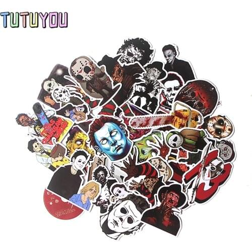 PC260 37 Pcs/set Halloween Decorations Waterproof For Laptop Moto Skateboard Luggage Guitar Furnitur Decal Stickers