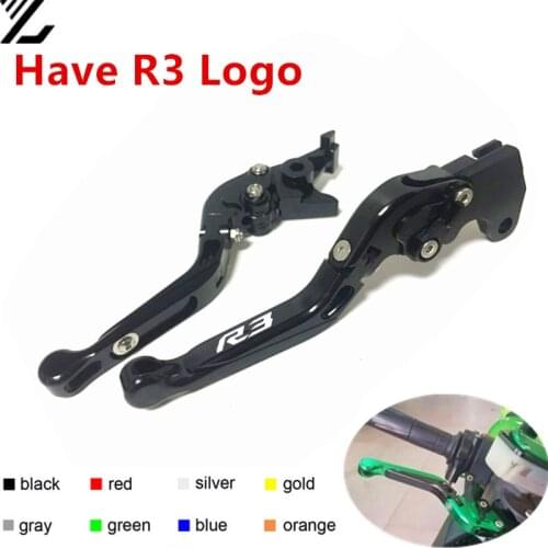 R3 LOGO FOR YAMAHA YZF R3 R25 r3 2014 15 16 2014 2015 2016 Motorbike Adjustable Folding Extendable Moto Clutch Brake Levers