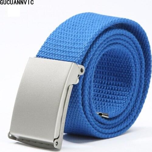 Hot new fashion candy 18 color belt man women for belt Rectangular simple automatic buckle breathable cool belts