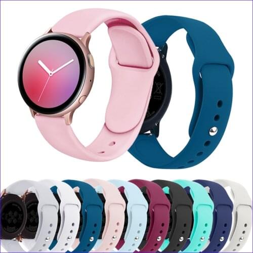 20mm 22mm watch strap For Samsung Galaxy watch active 2 44mm 40mm Galaxy watch 3 45 46mm Silicone bracelet Huawei watch GT 2 pro