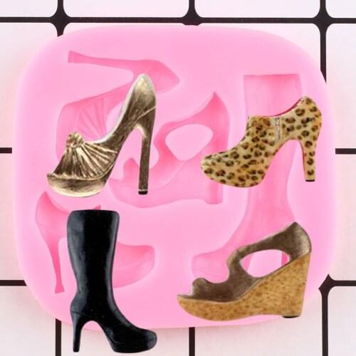 High Heels Silicone Mold DIY Party Cupcake Topper Fondant Cake Decorating Tools Chocolate Gumpaste Polymer Clay Candy Moulds