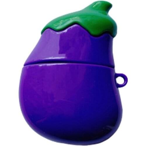 Cute Eggplant Silicone Case Protective Cover Shell for Airpods 1/2 Bluetooth Earphones Headset High Quality and Brand New